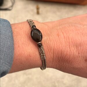 Elegant Black Stone Silver Bracelet tested .925
